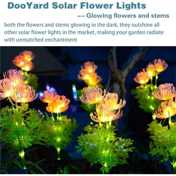 Solar Garden Lights, Solar Flowers Lights with Glowing Flowers & Stems - Picture 3 of 7